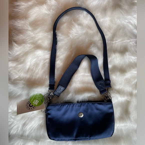Kipling blue satin bag NWT - Picture 1 of 5